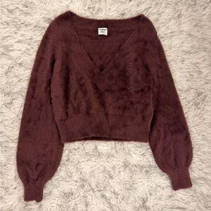 Sunday Best ‘Kitten’ V-Neck Sweater - Sumac Burgundy